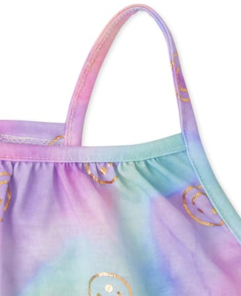 Girls Foil Happy Face Ruffle Nightgown