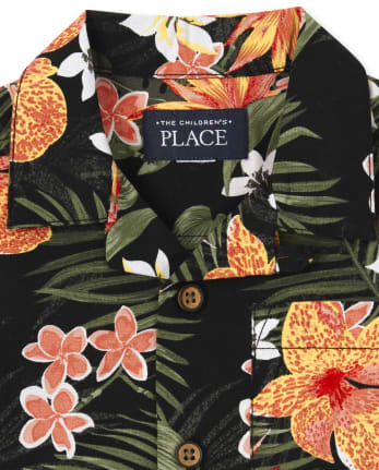 Baby And Toddler Boys Tropical Poplin Button Up Shirt