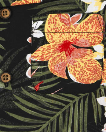 Baby And Toddler Boys Tropical Poplin Button Up Shirt