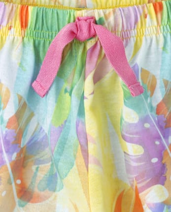 Shorts de Pijama de Hojas Tropicales para Niñas
