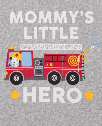 Baby And Toddler Boys Fire Truck Snug Fit Cotton Pajamas