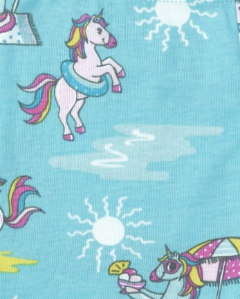 Pyjama en coton ajusté licorne pour bébés et petites filles
