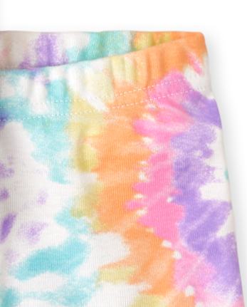 Pyjama en coton ajusté pour bébés et petites filles, assorti à la famille, teinture par nouage arc-en-ciel