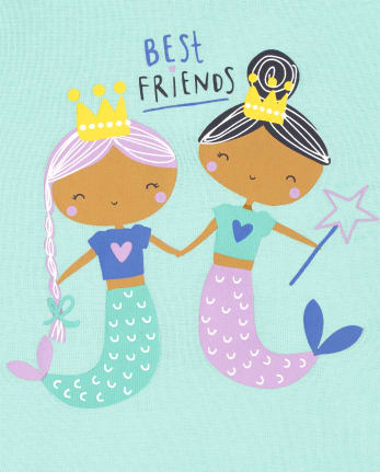 Baby And Toddler Girls Mermaid Snug Fit Cotton Pajamas