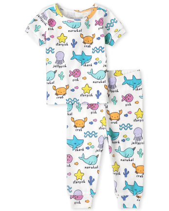 Baby And Toddler Girls Sea Creature Snug Fit Cotton Pajamas