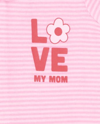 Paquete de 2 pijamas de una pieza de algodón con ajuste ceñido a rayas florales para bebés y niñas pequeñas