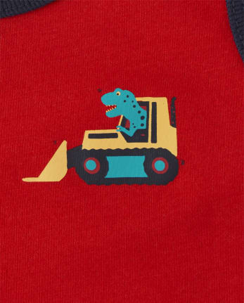 Paquete de 3 camisetas sin mangas de construcción Dino para niños pequeños