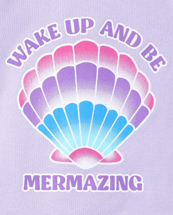 Girls Glow Mermaid Snug Fit Cotton Pajamas