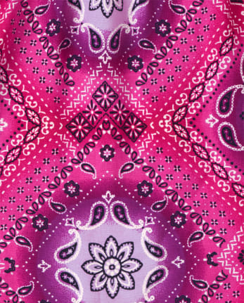 Ensemble 2 pièces avec débardeur dos nu à imprimé bandana et short à pampilles pour fille