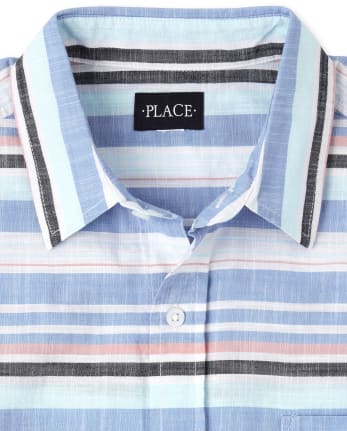 Mens Dad And Me Striped Chambray Button Down Shirt