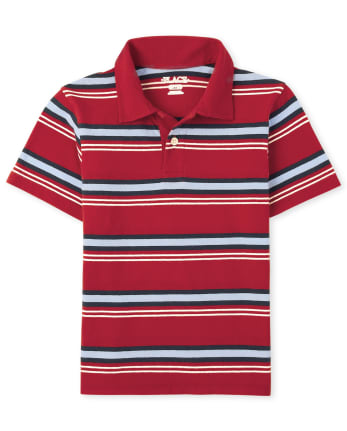 Boys Striped Jersey Polo