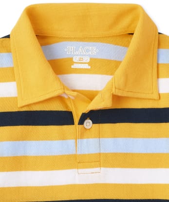 Boys Striped Jersey Polo