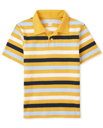 Boys Striped Jersey Polo
