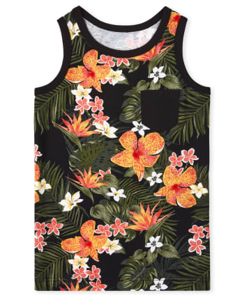 Boys Tropical Pocket Tank Top