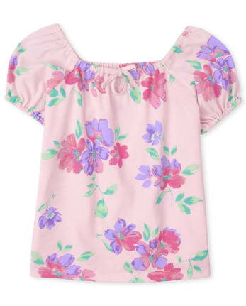 Top con abertura floral para niñas