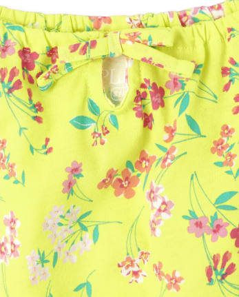 Girls Floral Keyhole Top
