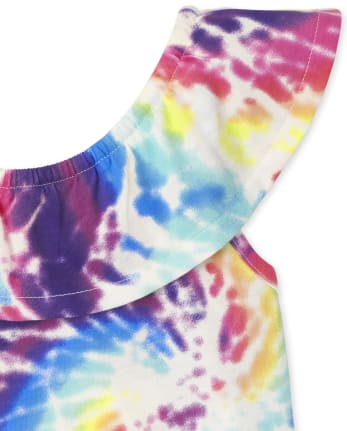 Top con volantes y estampado para niñas