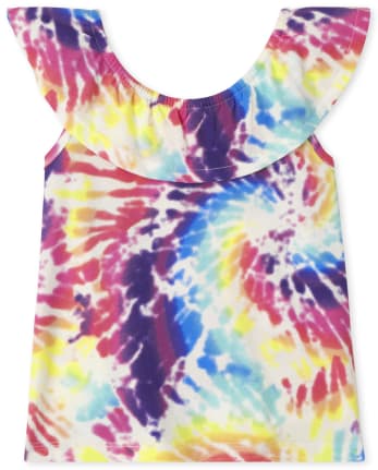 Top con volantes y estampado para niñas