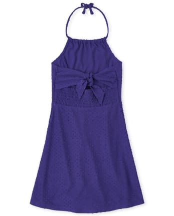 Girls Tie Back Halter Dress