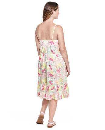 Womens Mommy And Me Floral Tiered Tank Dress