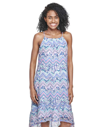 Womens Mommy And Me Floral Chevron High Low Dress