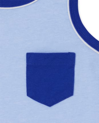 Boys Piped Pocket Tank Top