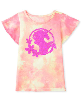 Girls Graphic Flutter Top