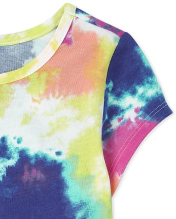 Girls Tie Dye High Low Top 3-Pack
