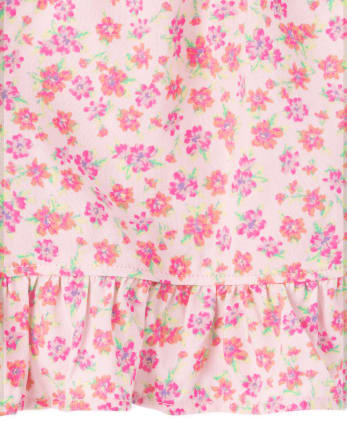 Shorts con volantes florales para niñas