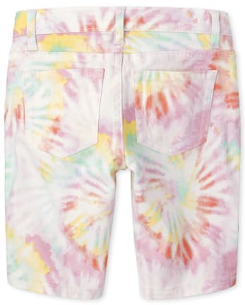 Shorts de sarga con estampado de arcoíris para niñas