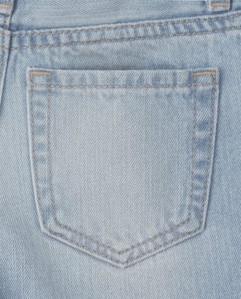 Girls Distressed High Waist Button Front Jean Shorts | The Children's ...