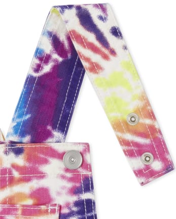 Short en sergé tie-dye arc-en-ciel pour fille