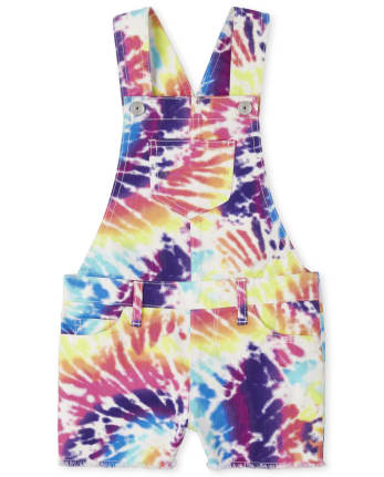 Short en sergé tie-dye arc-en-ciel pour fille