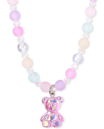 Girls Candy Bear Beaded Necklace And Bracelet Set