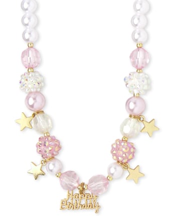 Conjunto de pulsera y collar con cuentas de cumpleaños para niñas