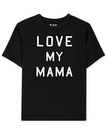 Kids Matching Family Love My Mama Graphic Tee - BLACK