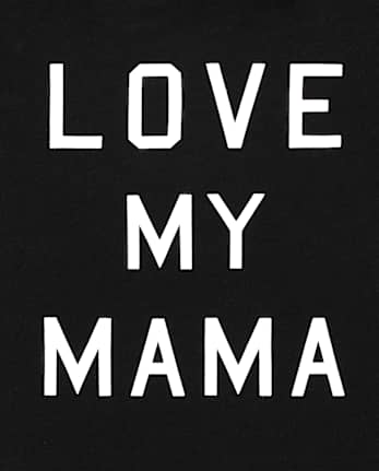 Kids Matching Family Love My Mama Graphic Tee - BLACK