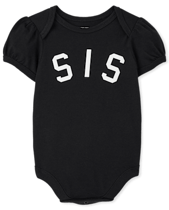 \Body graphique famille Sis assorti pour bébé fille\ - BLACK