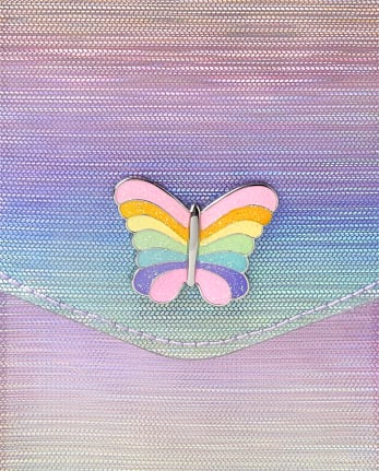 Bolsa de teléfono con mariposa holográfica para niñas