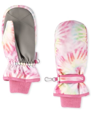Mitaines en polaire Glacier tie-dye arc-en-ciel pour fille