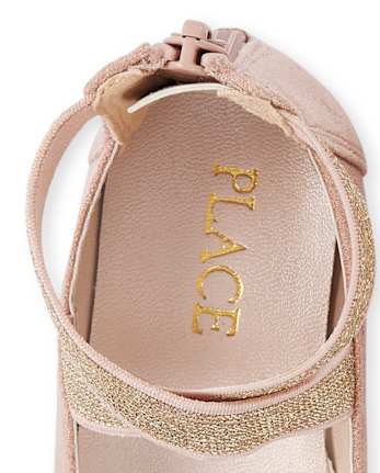 Ballerines métallisées à brides croisées pour toute-petite fille