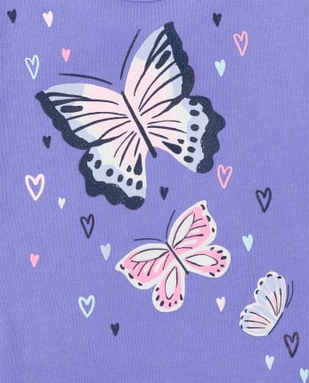Paquete de 3 tops de mariposa para niñas pequeñas