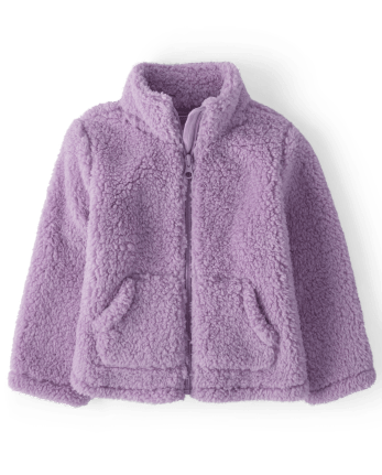 Toddler Girls Sherpa Zip Up Jacket