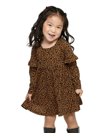 Baby And Toddler Girls Leopard Babydoll Dress