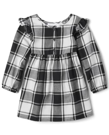 Toddler Girls Plaid Ruffle Dress