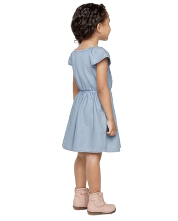 Baby And Toddler Girls Denim Ruffle Dress