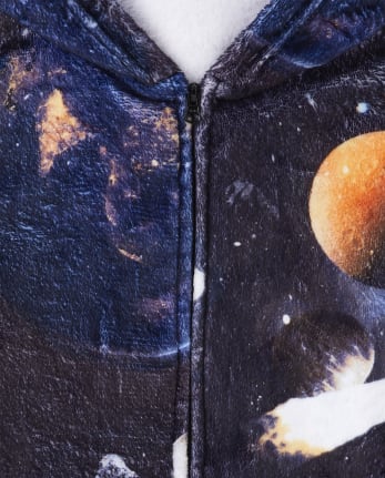 Pijama de una pieza de forro polar espacial para niños