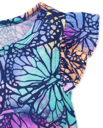 Girls Unicorn Butterfly Ruffle Nightgown 2-Pack