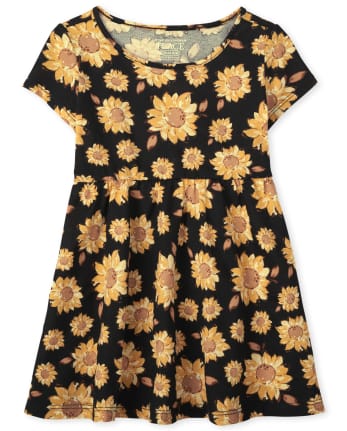 Toddler Girls Sunflower Babydoll Dress