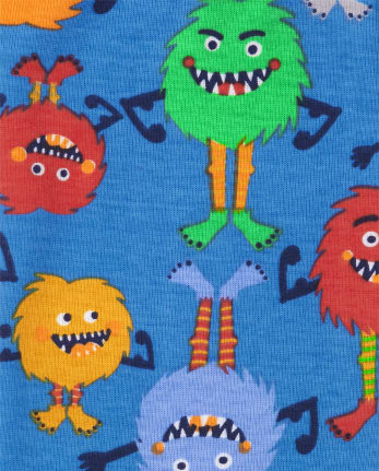Pijama de algodón con ajuste ceñido Monster para bebés y niños pequeños